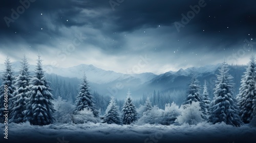 Winter Forest On Gloomy Day, Desktop Wallpaper Backgrounds, Background HD For Designer © PicTCoral