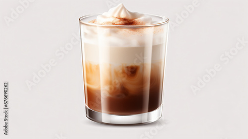 A glass of coffee with milk