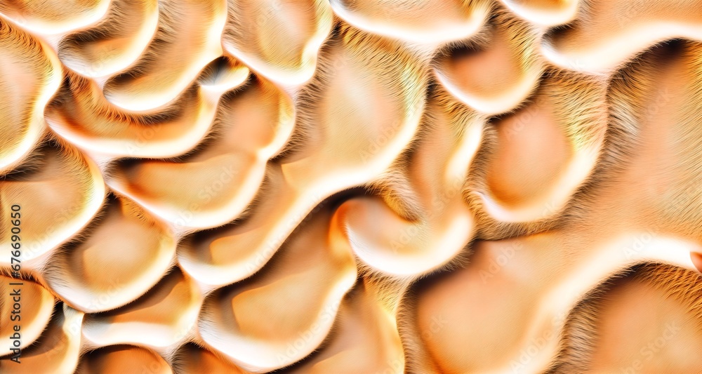 An iridescent texture reminiscent of sand dunes, with soft golden and beige tones. Generative AI An iridescent texture reminiscent of sand dunes, with soft golden and beige tones. Generative AI