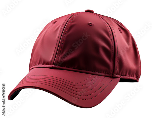 red hat mockup template with side view, isolated on transparent background, generative ai
