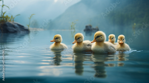 A group of little ducks