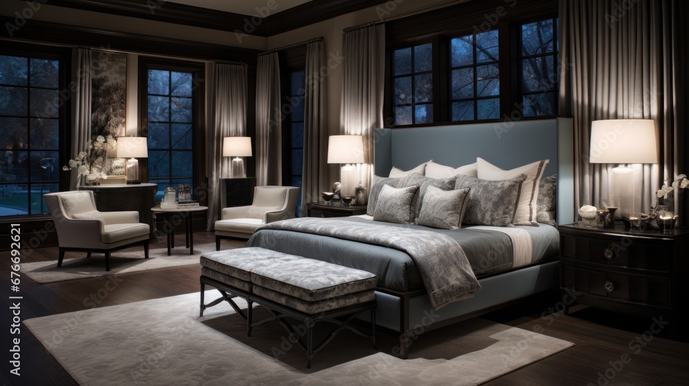 Home mockup, Bedroom interior, Tranquil Bedroom Retreat for realistic Home mockup, Bedroom interior, Tranquil Bedroom Retreat for realistic