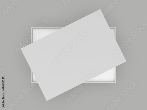 Blank shoe box packaging template, 3d illustration.