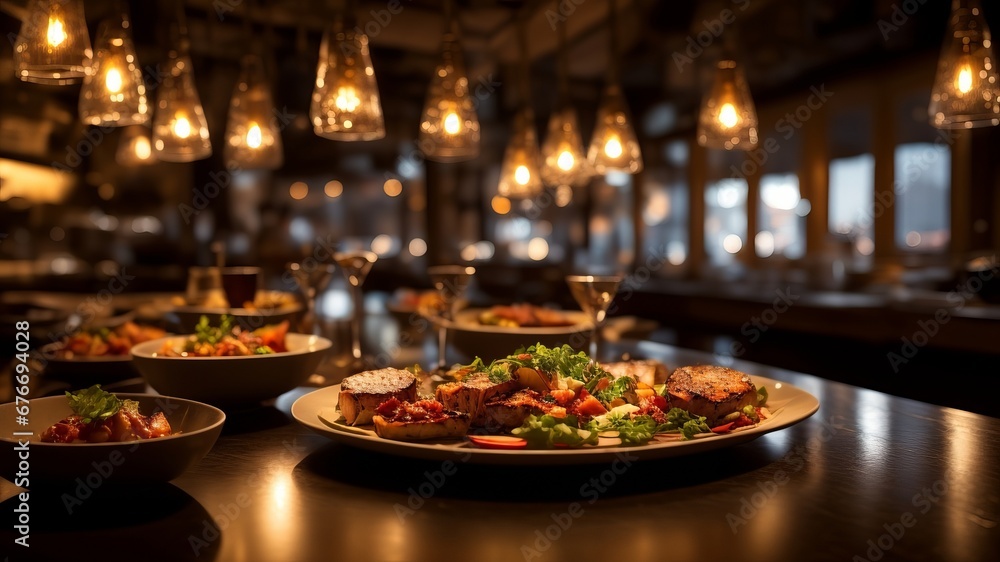 gourmet dish being prepared in a high end restaurant kitchen. AI Generated gourmet dish being prepared in a high end restaurant kitchen. AI Generated