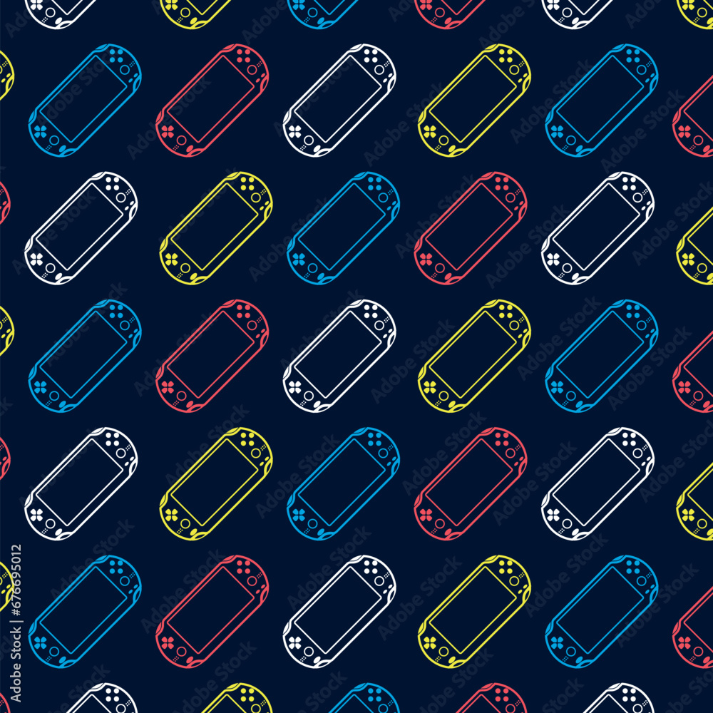 Modern lineart gamepad seamless pattern texture Modern lineart gamepad seamless pattern texture