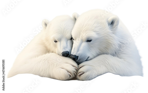 Realistic Cozy Cuddles Imagery on a Clear Surface or PNG Transparent Background. photo