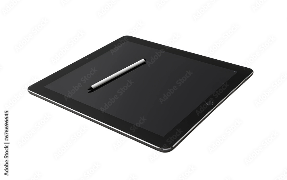 Realistic Digital Pen and Tablet Display on a Clear Surface or PNG Transparent Background. Realistic Digital Pen and Tablet Display on a Clear Surface or PNG Transparent Background.