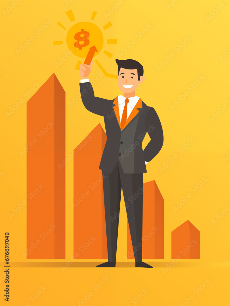 Obraz premium professional man buisness, rich people buisness, growth buisness dollar, ai generated