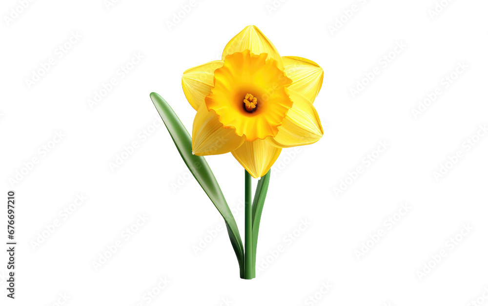 Realistic Image of a Dreamy Daffodil on a Clear Surface or PNG Transparent Background. Realistic Image of a Dreamy Daffodil on a Clear Surface or PNG Transparent Background.