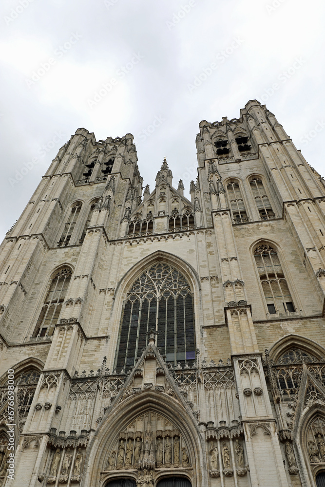 Cathedral of St Michael and St Gudula in Brussels Belgium in Europe
