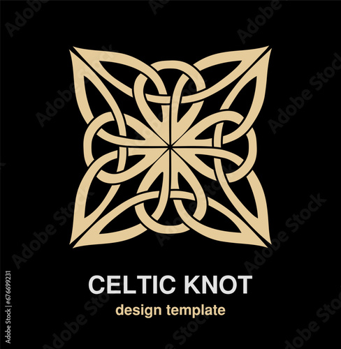 Celtic cross. Ethnic ornament. Ancient geometrical symbols celtic knots christian tattoo. Element of celtic ornament. Geometric design. Vector illustration