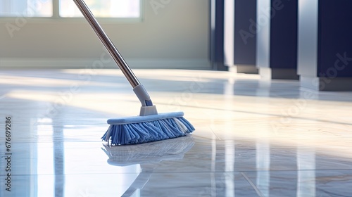 Wallpaper Mural Mop the floor with a mop. Cleaning tools on parquet background Torontodigital.ca
