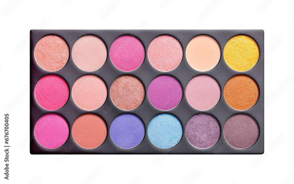 Enchanting Eyeshadow Palette Display on a Clear Surface or PNG Transparent Background. Enchanting Eyeshadow Palette Display on a Clear Surface or PNG Transparent Background.