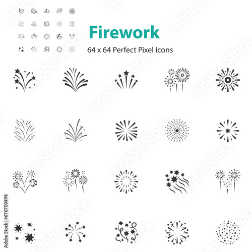 set of Firework icons, New Year