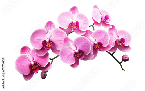 Realistic Enchanting Orchid Display on a Clear Surface or PNG Transparent Background.
