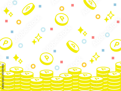 Ornate cute point coin background. The size ratio is 3:4.