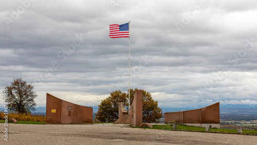 American flag in Sigolsheim in France photo