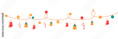Christmas hanging ornaments are used to decorate cards, posters, web decorations and products during the Christmas holiday season