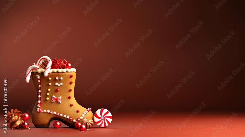 Santa Claus boot with christmas ambient