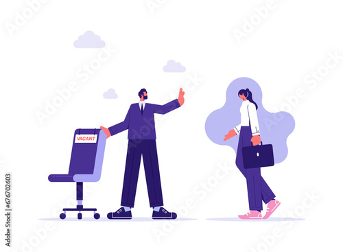 Foto Gender inequality in career opportunities for men and women, concept of gender i