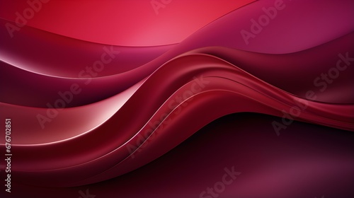 Abstract 3D Background of Curves and Swooshes in burgundy Colors. Elegant Presentation Template