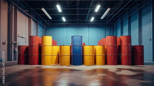 Industrial chemical storage tanks.