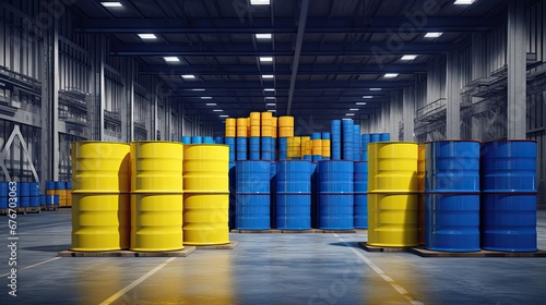 Industrial chemical storage tanks. photo