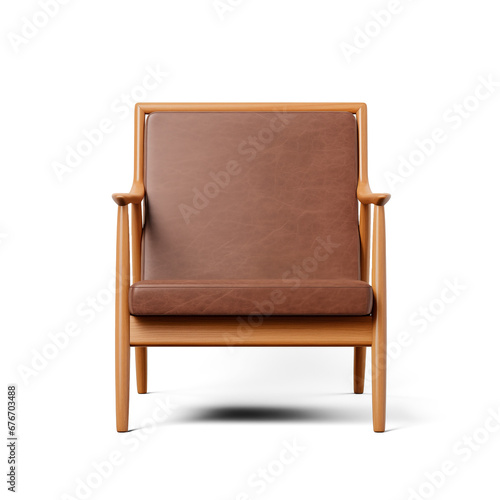 An wood armchair on white background