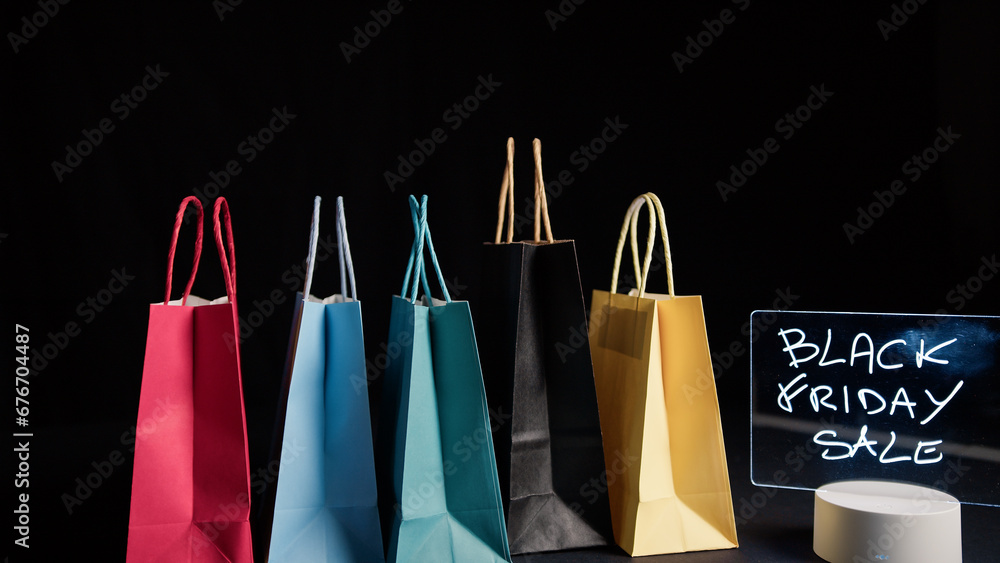 Colored Shopping Bags Black Friday