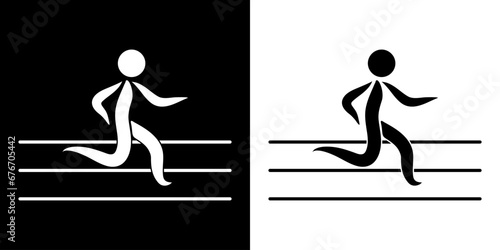 Pictogrammes représentant la compétition du marathon sur piste, une des disciplines des sports d’athlétisme.