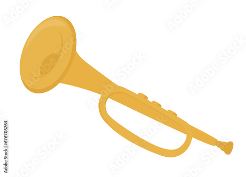 Mexican trumpet musical instrument minimal icon. Vector stock illustration. Isolated on white