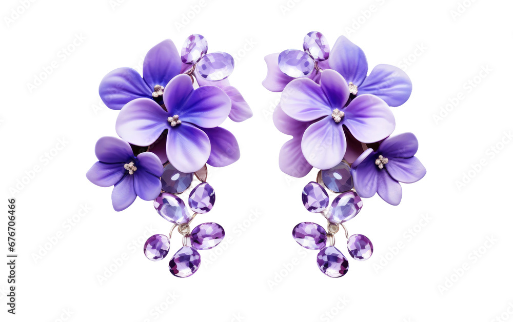Obraz premium A Visual Symphony with Lilac Lagoon Earrings on a Clear Surface or PNG Transparent Background.