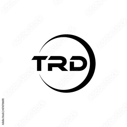 TRD letter logo design with white background in illustrator, cube logo, vector logo, modern alphabet font overlap style. calligraphy designs for logo, Poster, Invitation, etc. photo