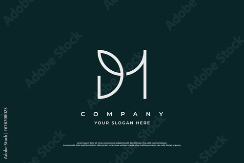 Initial Letter DM Monogram Logo Design Vector