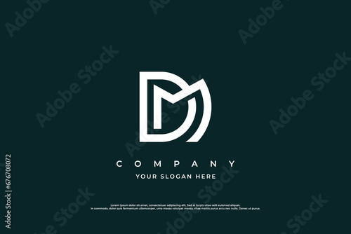 Initial Letter DM Monogram Logo Design Vector photo