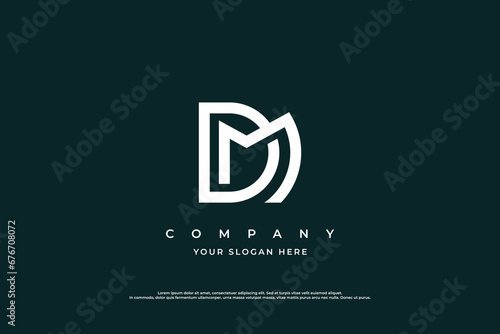 Initial Letter DM Monogram Logo Design Vector
