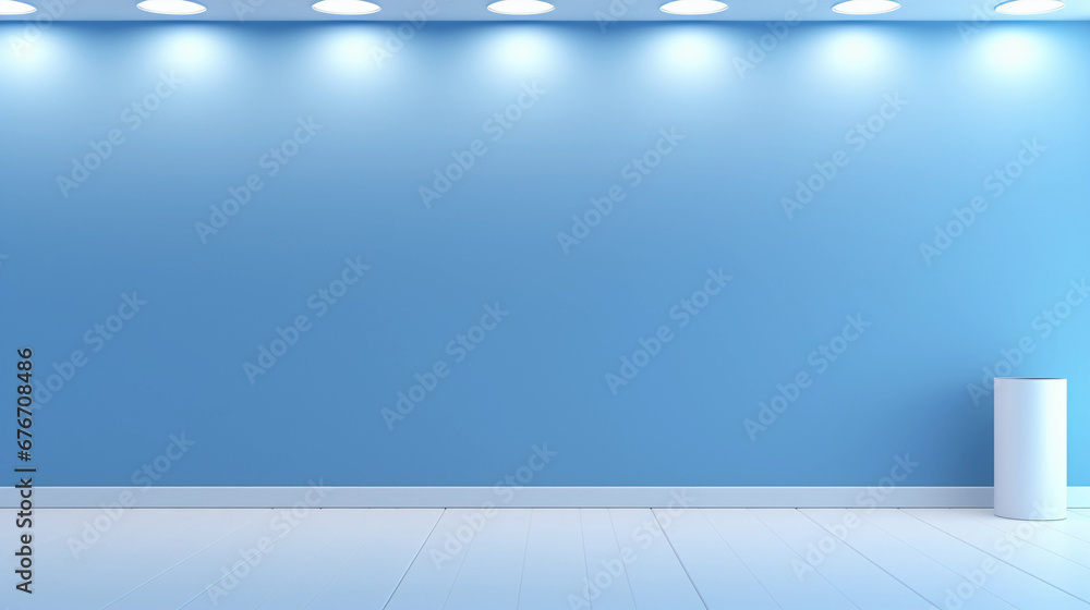 Blue background for product shots, studio lighting, product stand, copy space for text, minimalist, beautiful display Blue background for product shots, studio lighting, product stand, copy space for text, minimalist, beautiful display