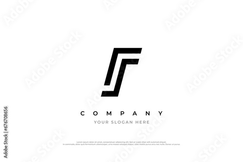 Letter FS or SF Logo Design Vector