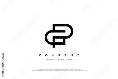  Initial GP or PG Monogram Logo Design Vector