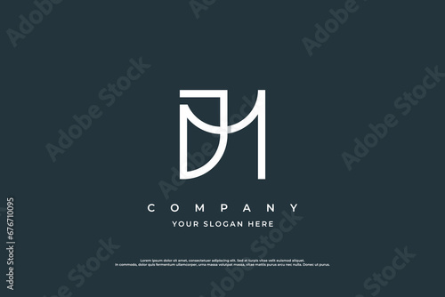 Simple Letter JM Logo or MJ Monogram Logo Design Vector
