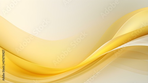 Abstract 3D Background of Curves and Swooshes in light yellow Colors. Elegant Presentation Template