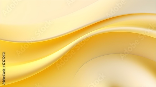 Abstract 3D Background of Curves and Swooshes in light yellow Colors. Elegant Presentation Template