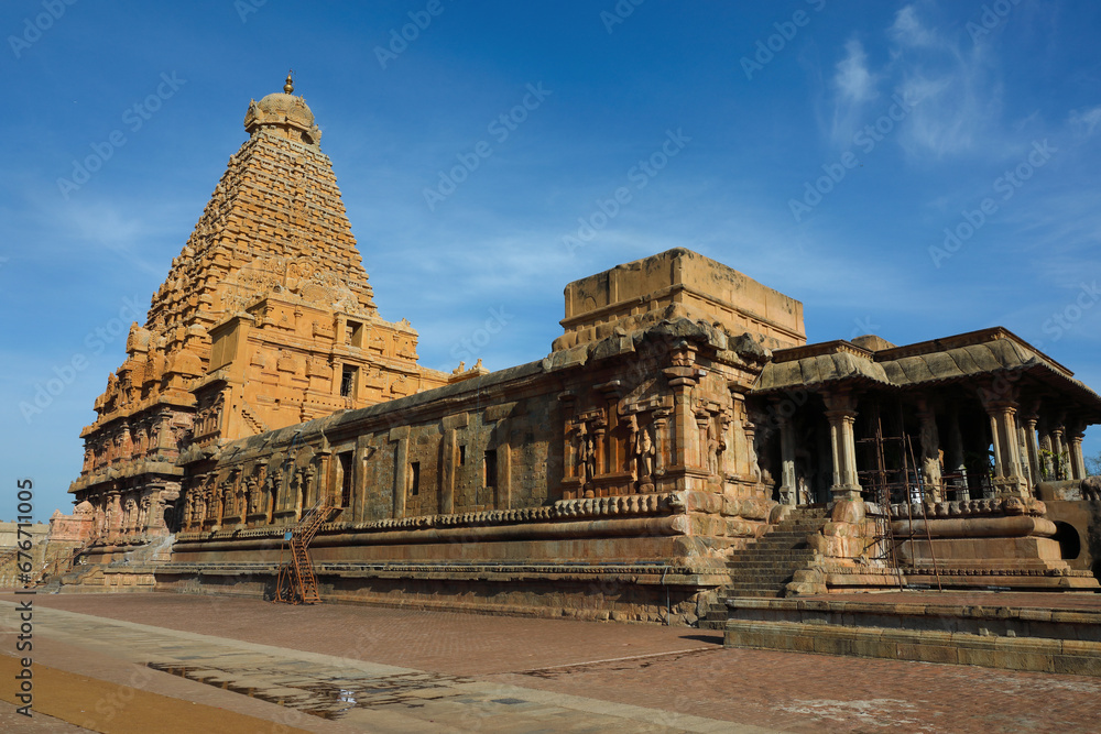 Brihadeeswara Temple or Big Temple in Thanjavur, Tamil Nadu - India	
