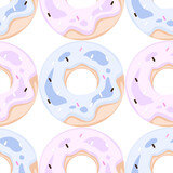 donuts background, donut seamless pattern