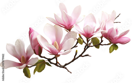 Digital Realism in Mystic Magnolia Imagery on a Clear Surface or PNG Transparent Background.