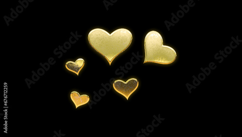 Heart icon symbol gold golden love