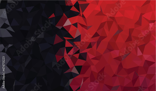 Black & Red, polygon abstract background
