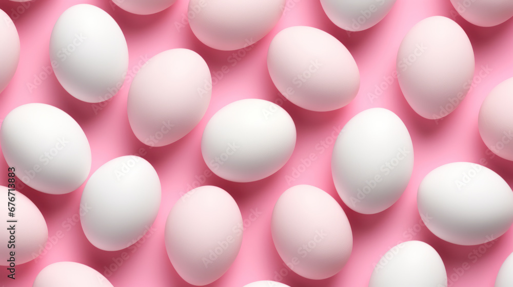 Easter Egg Seamless Pattern on Pink Background Easter Egg Seamless Pattern on Pink Background
