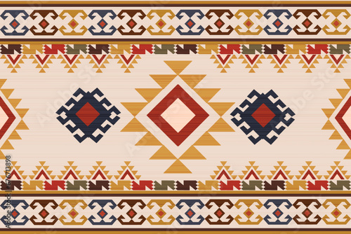 Oriental ethnic pattern.Design for fabric, curtain, background, carpet, wallpaper, clothing, wrapping, Batik, cloth.etc.