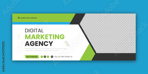 Digital marketing and corporate social media facebook cover template or Web banner
